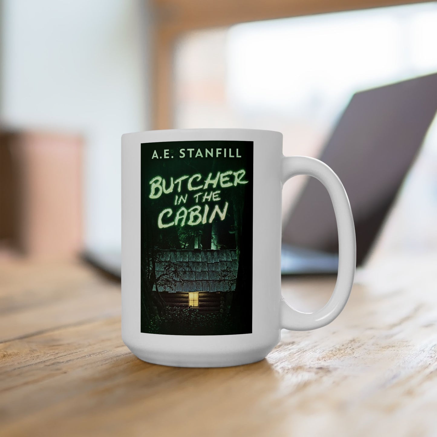 Butcher In The Cabin - White Coffee Mug