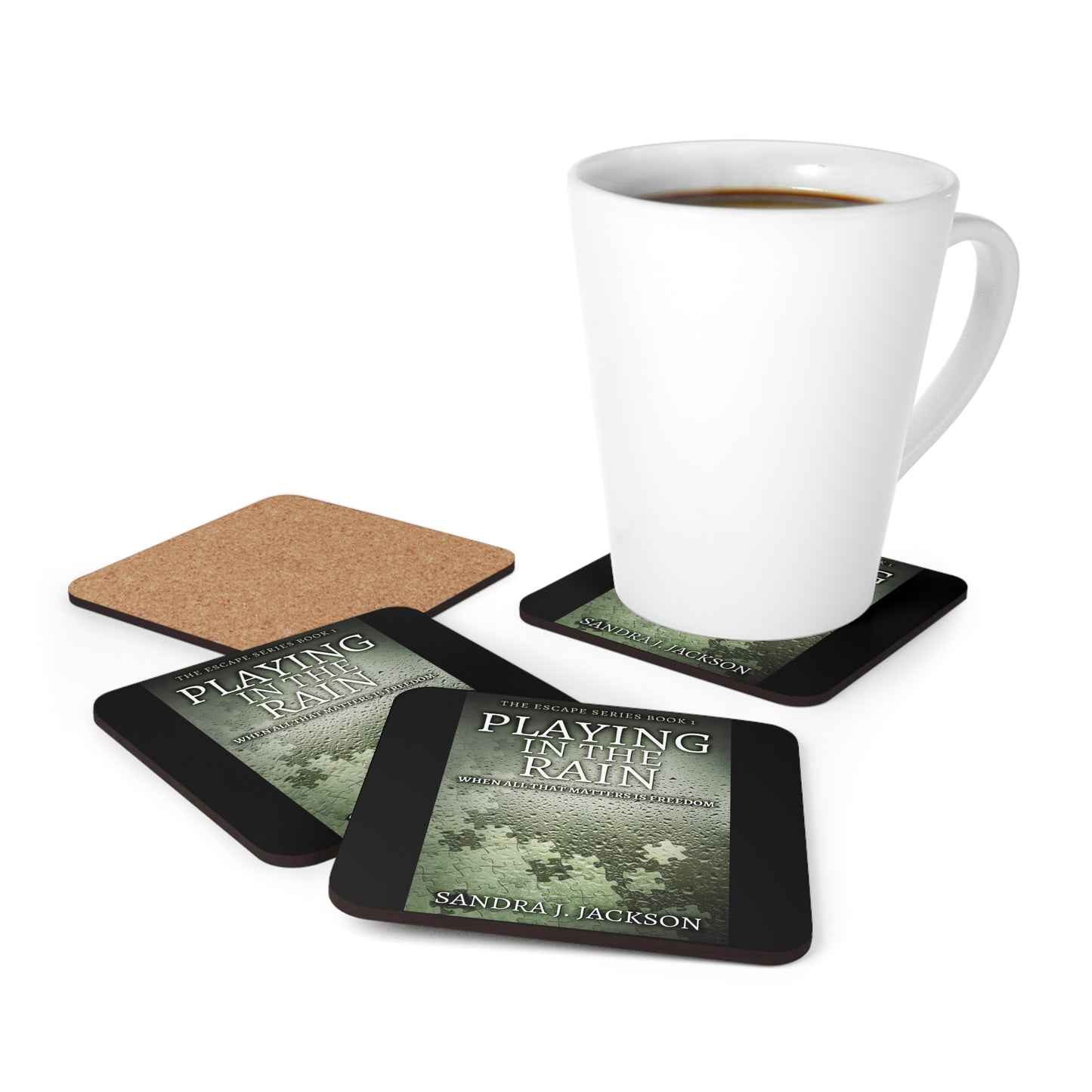 Playing in The Rain - Corkwood Coaster Set