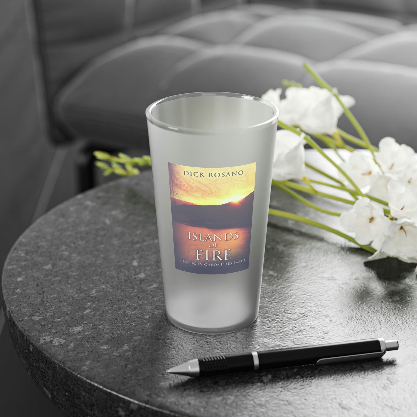 Islands Of Fire - Frosted Pint Glass