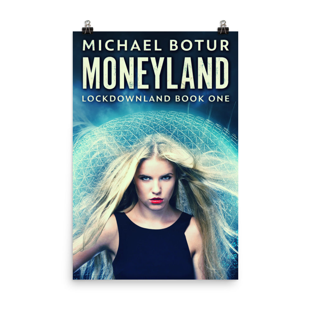 poster with cover art from Michael Botur's book Moneyland