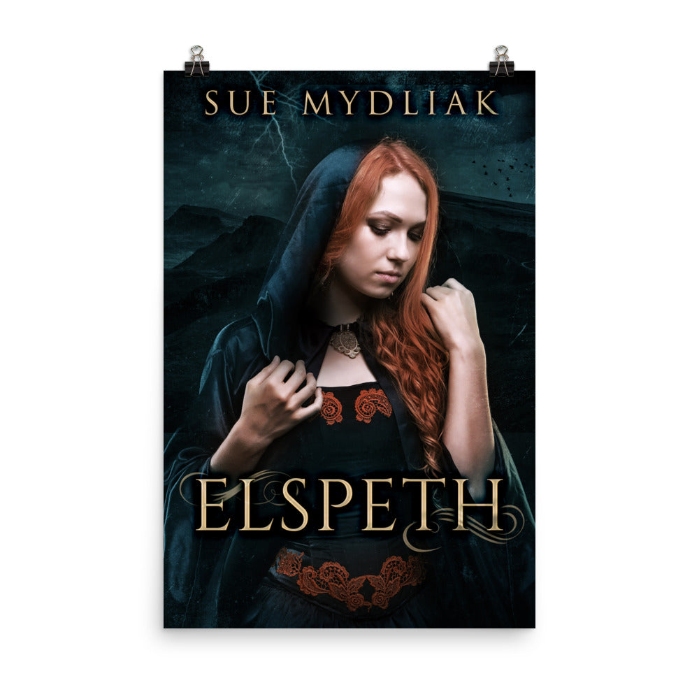 poster with cover art from Sue Mydliak's book Elspeth