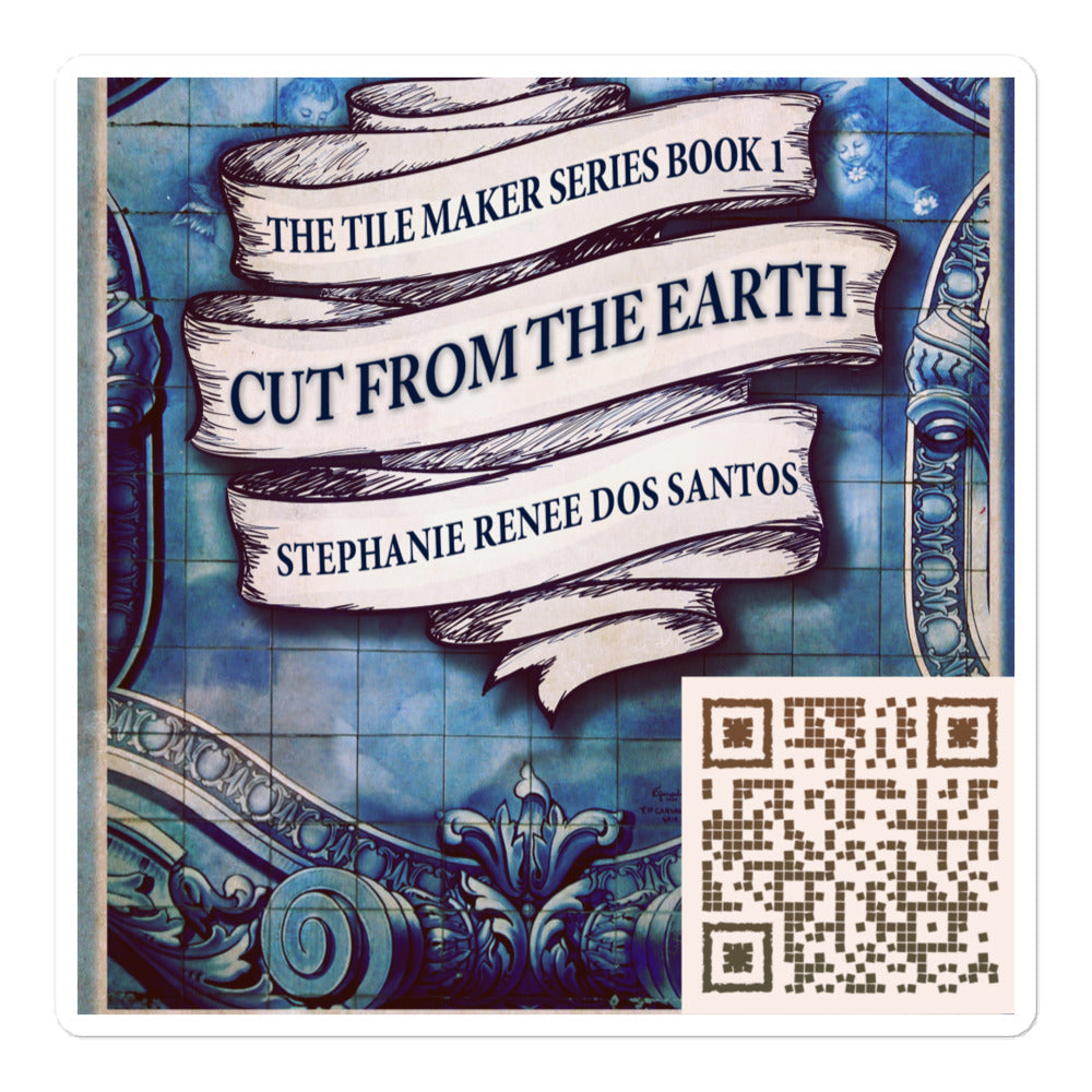 stickers with cover of Stephanie Renee Dos Santos's book Cut From The Earth