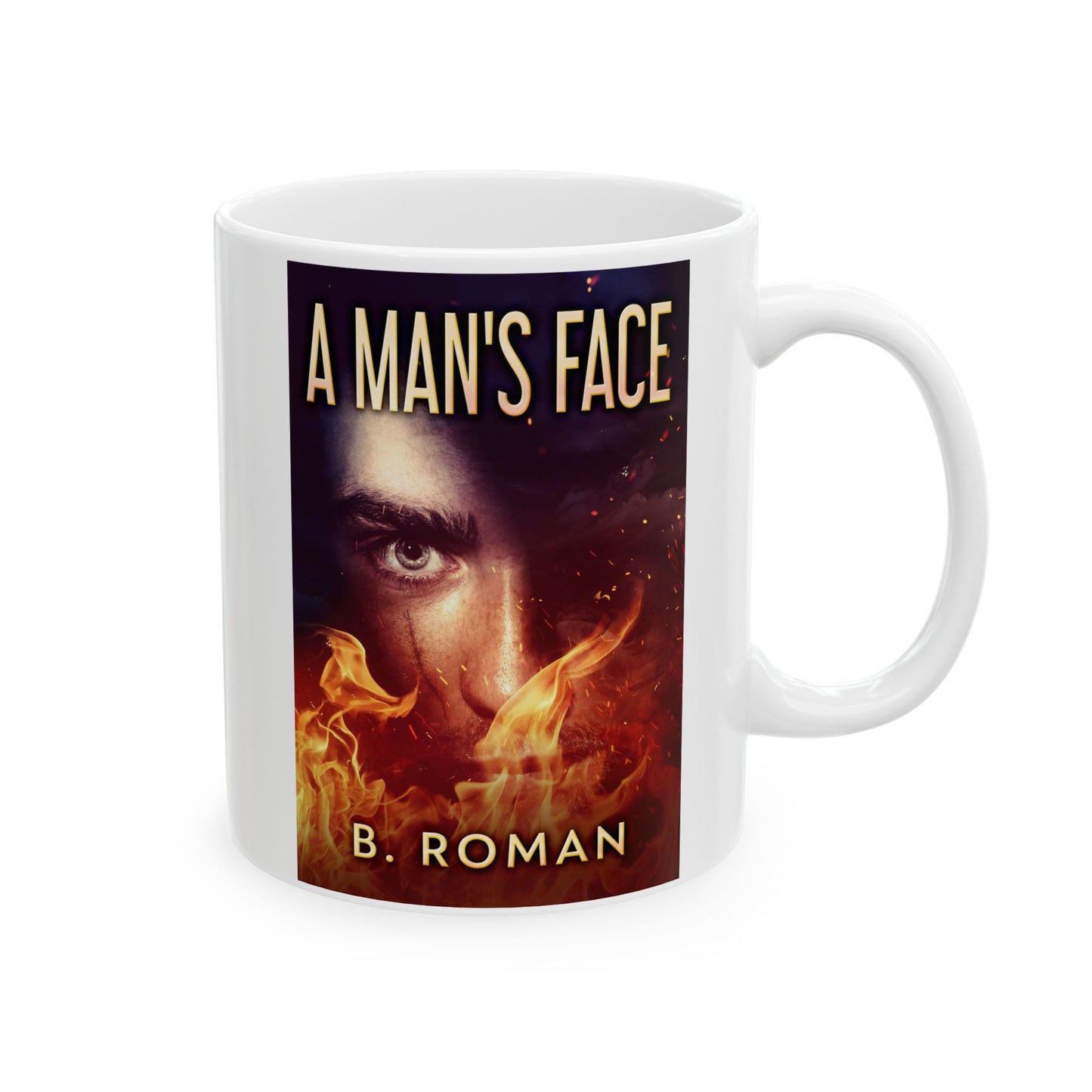 A Man's Face - White Coffee Mug