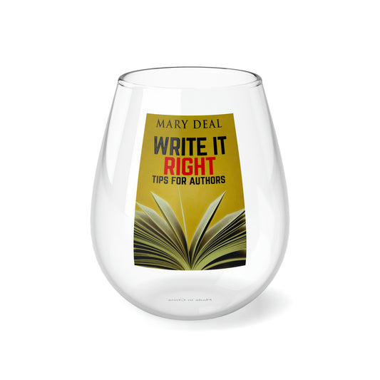 Write It Right - Stemless Wine Glass, 11.75oz