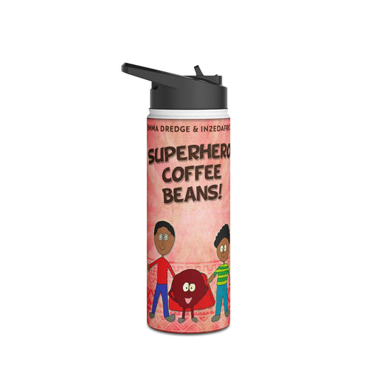 Superhero Coffee Beans! - Stainless Steel Water Bottle