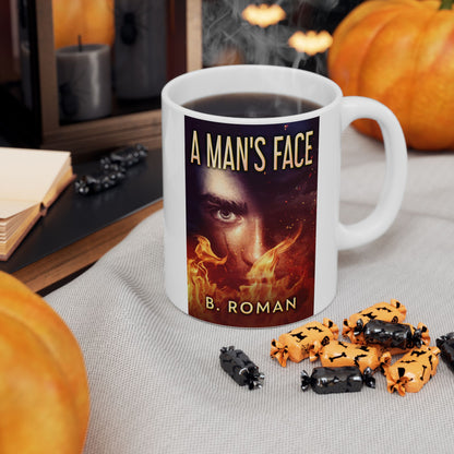 A Man's Face - White Coffee Mug