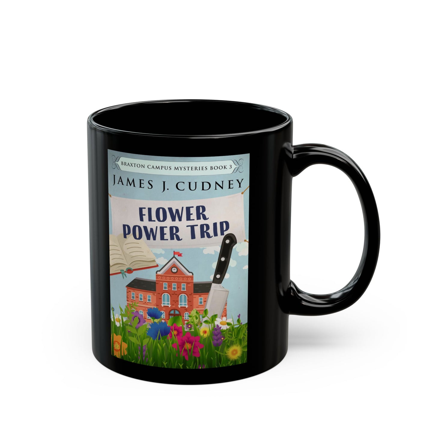 Flower Power Trip - Black Coffee Mug