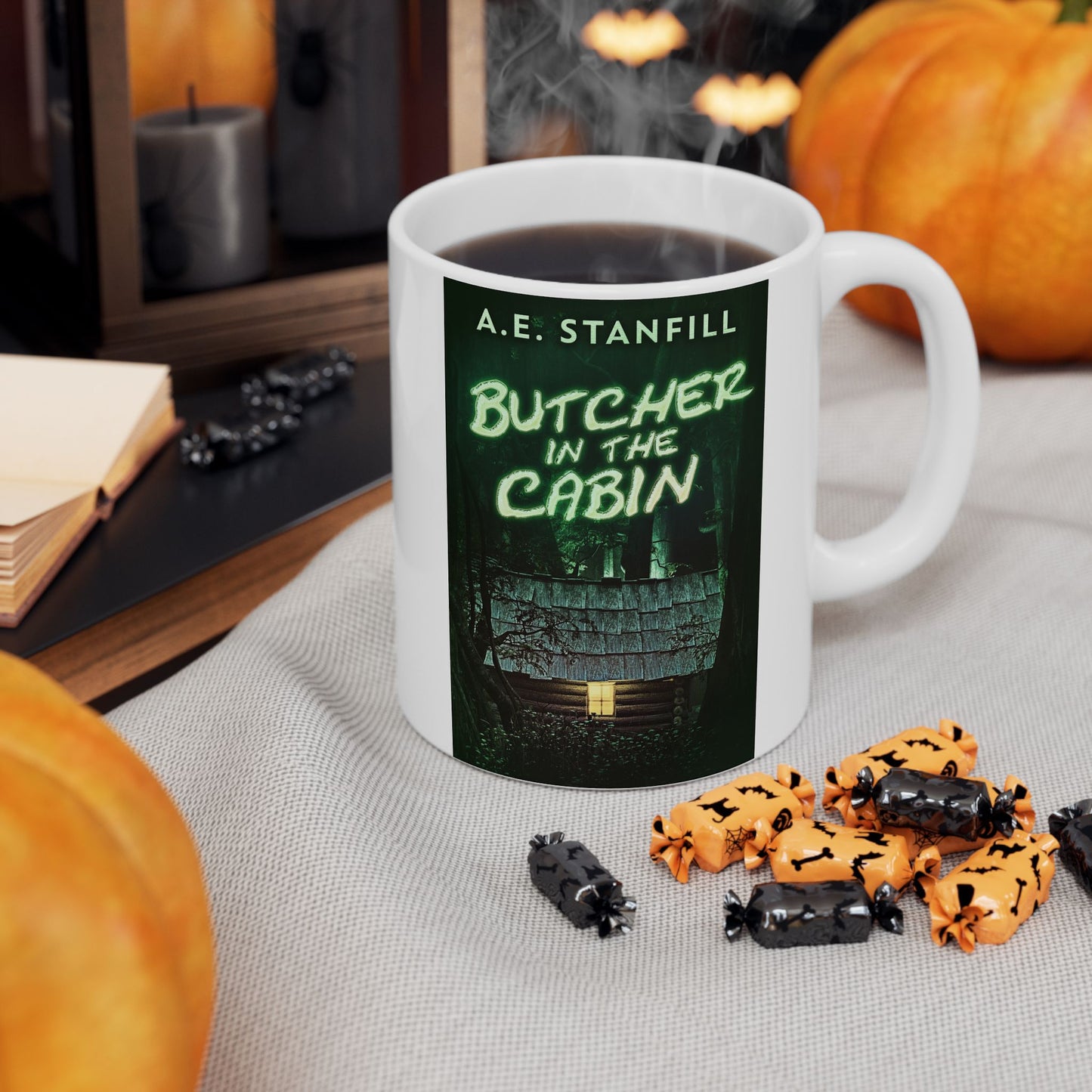 Butcher In The Cabin - White Coffee Mug