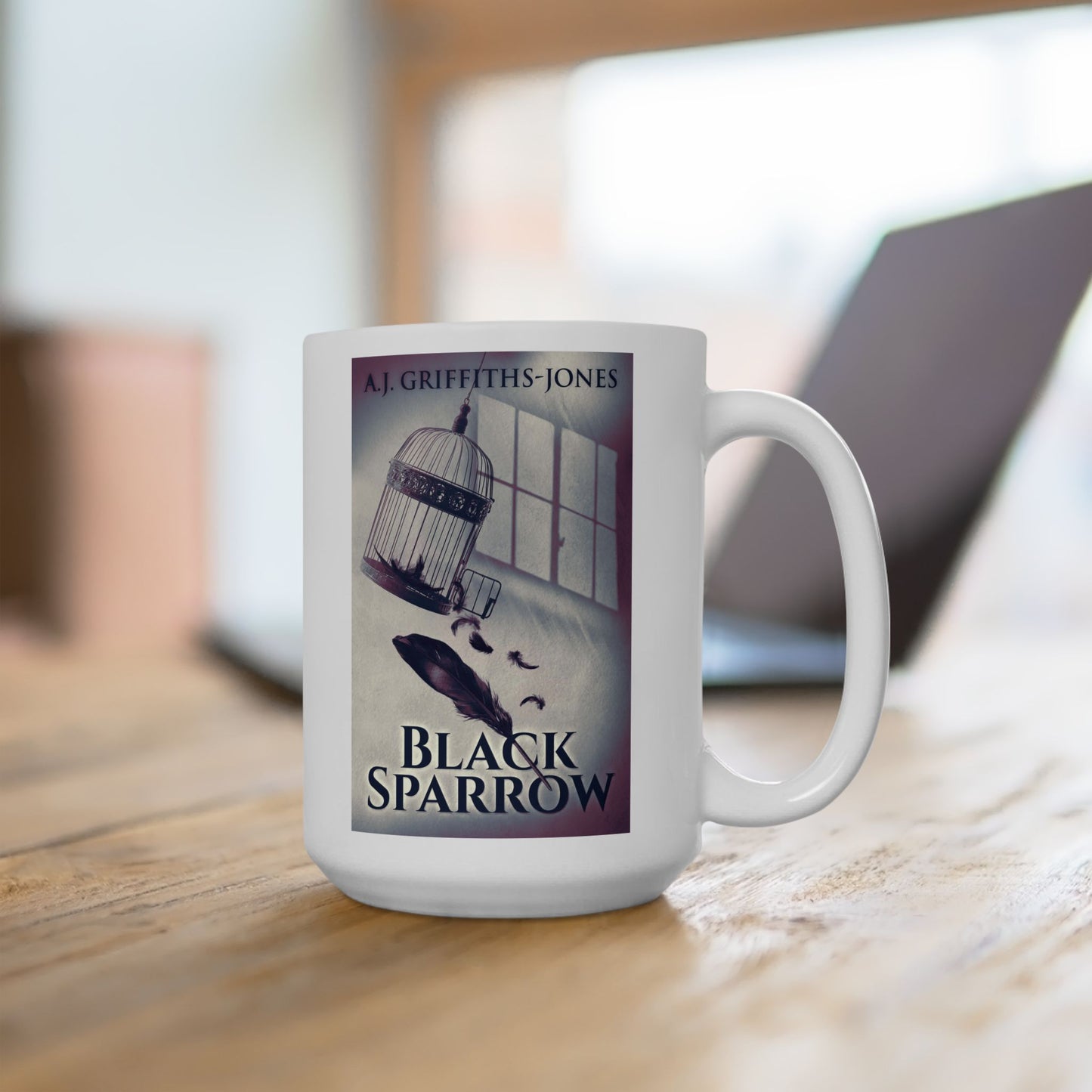 Black Sparrow - White Coffee Mug