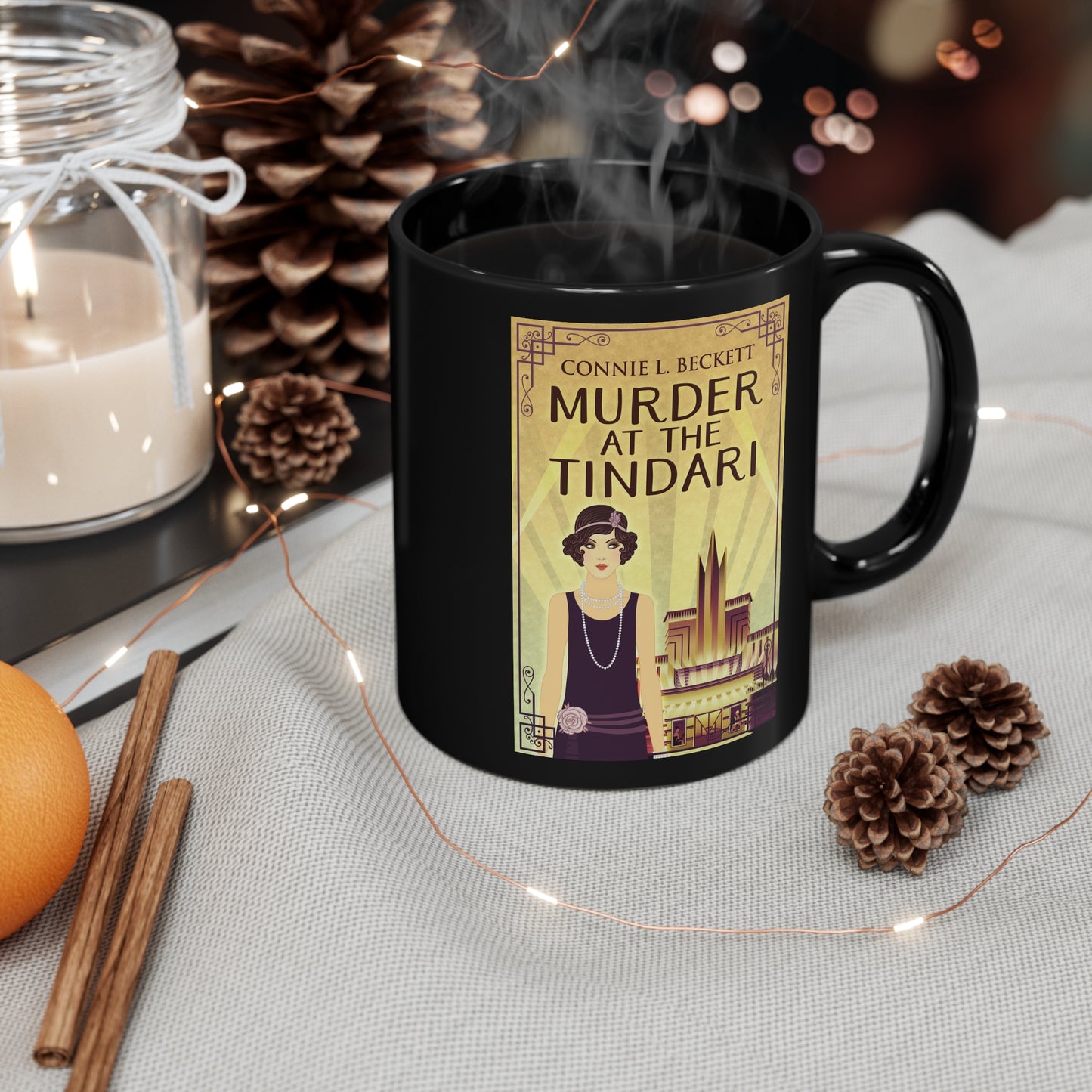 Murder At The Tindari - Black Coffee Mug