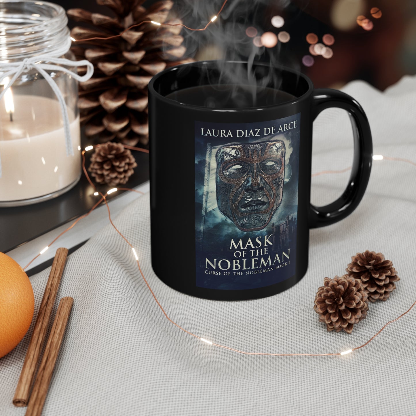 Mask Of The Nobleman - Black Coffee Mug