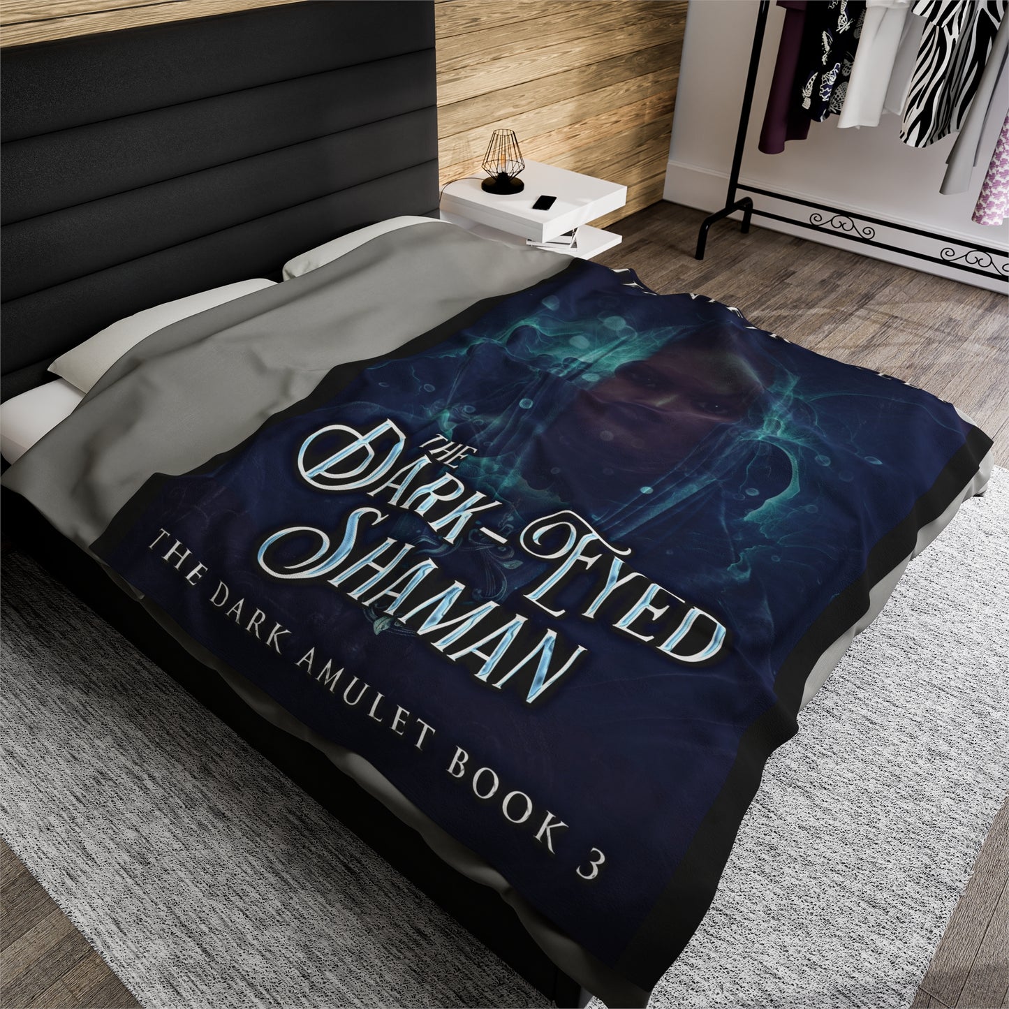 The Dark-Eyed Shaman - Velveteen Plush Blanket