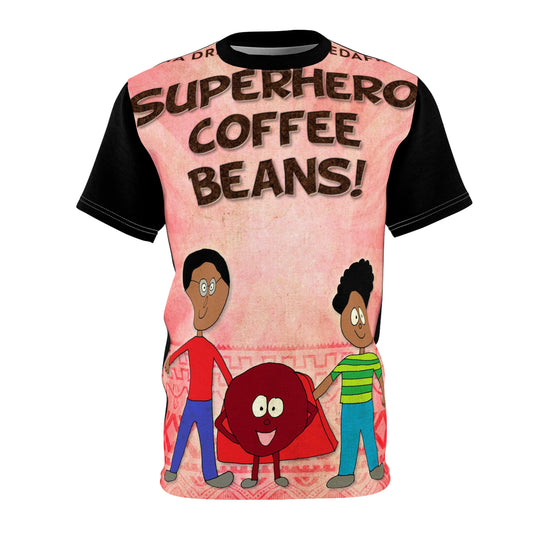 Superhero Coffee Beans! - Unisex All-Over Print Cut & Sew T-Shirt