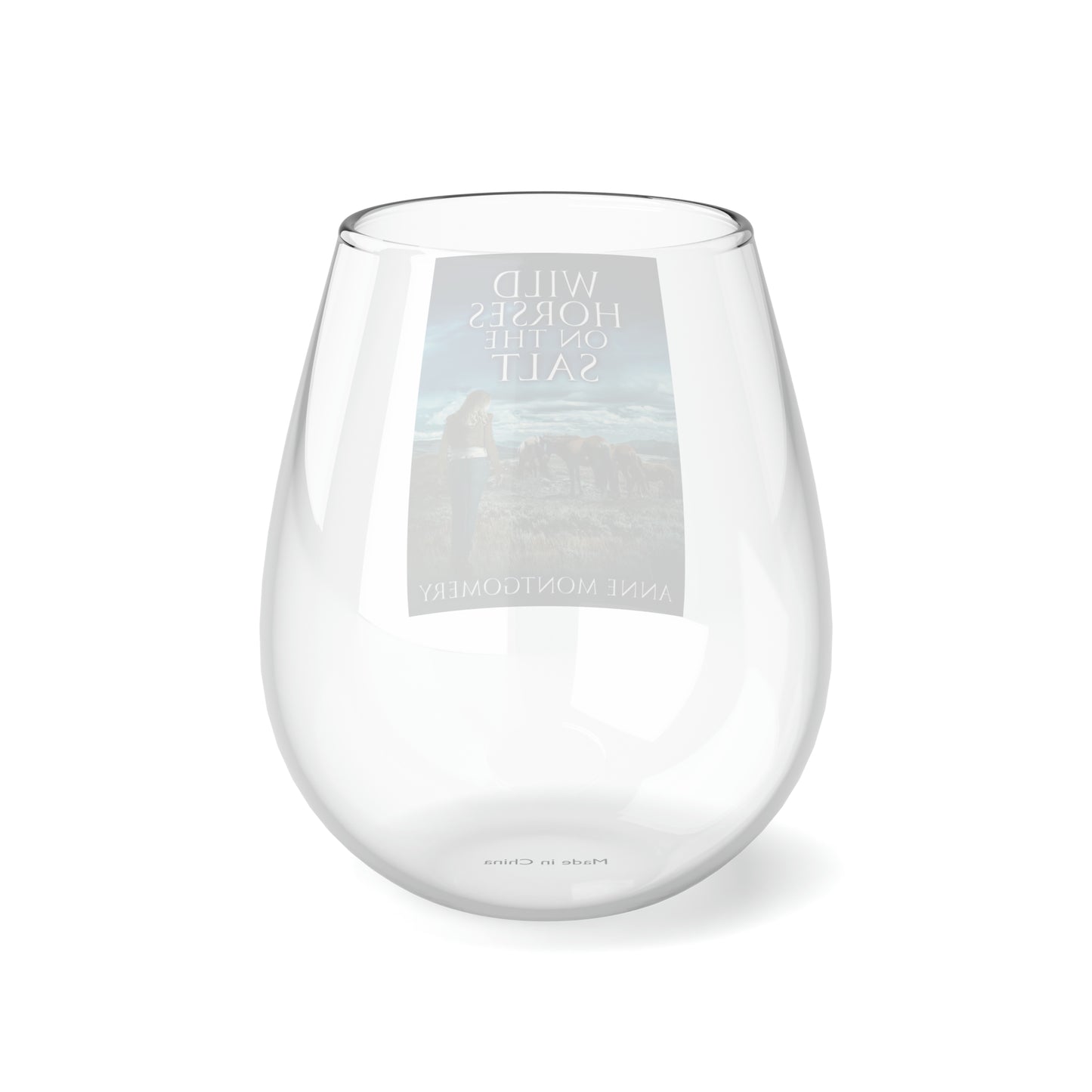 Wild Horses On The Salt - Stemless Wine Glass, 11.75oz