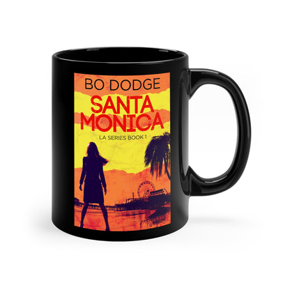 Santa Monica - Black Coffee Mug