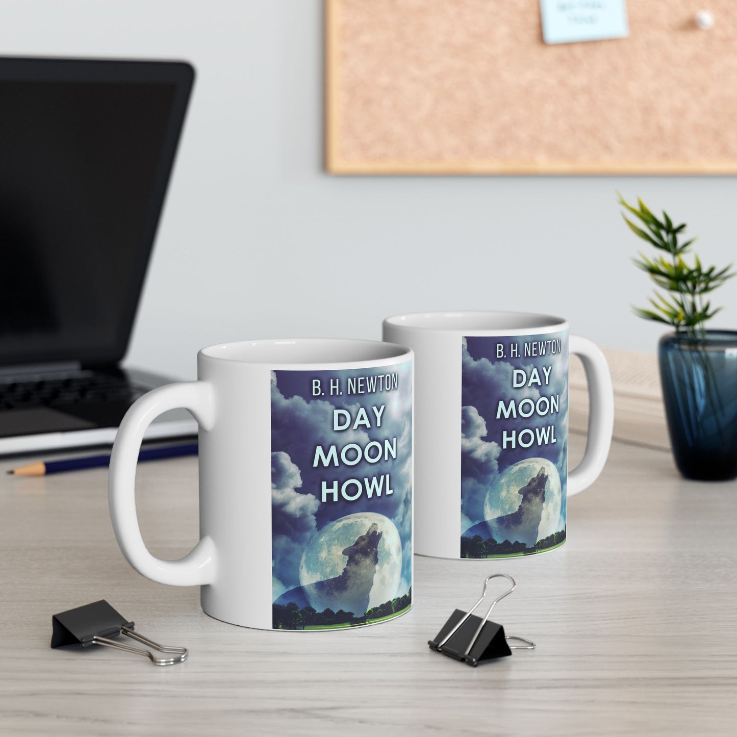 Day Moon Howl - White Coffee Mug