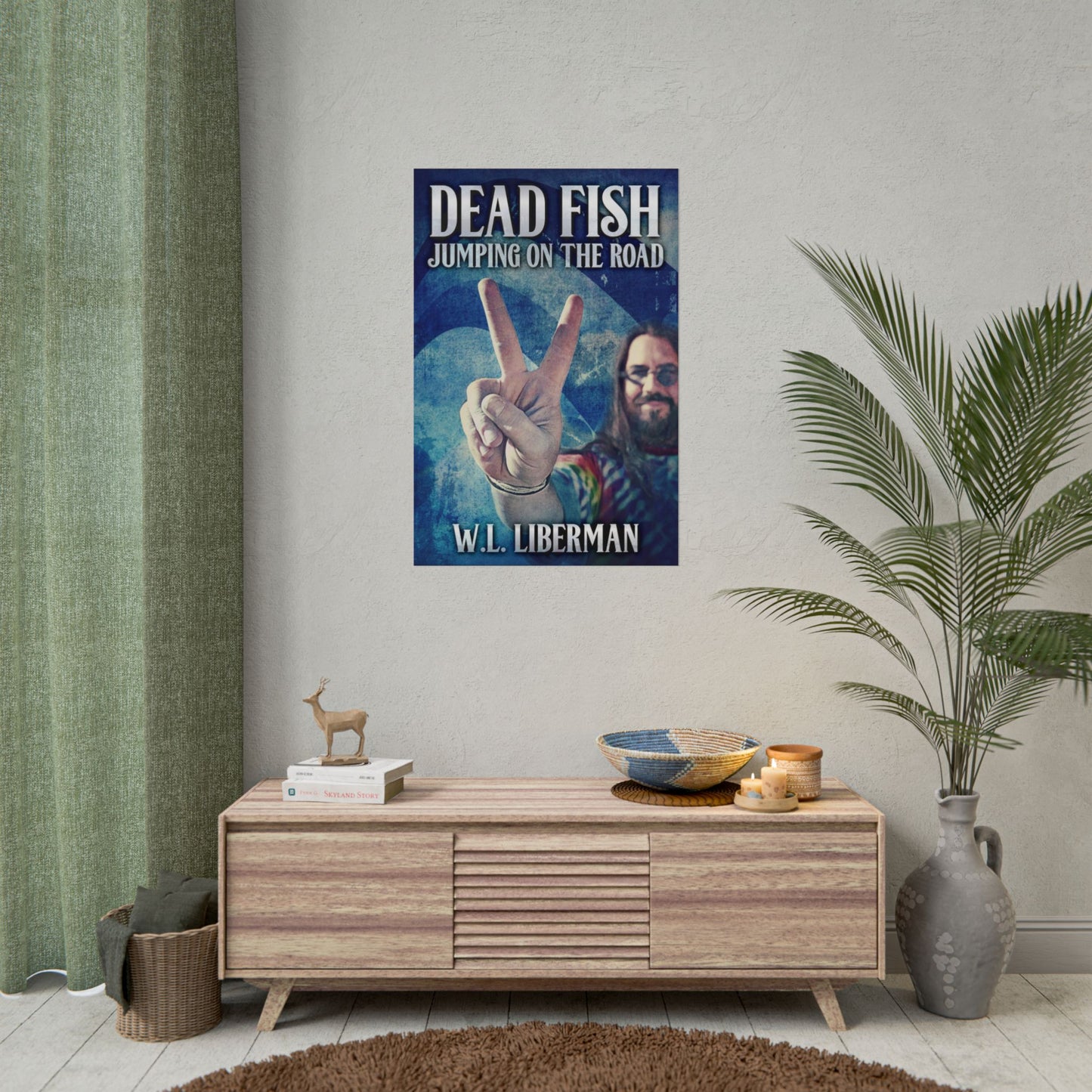 Dead Fish Jumping On The Road - Poster