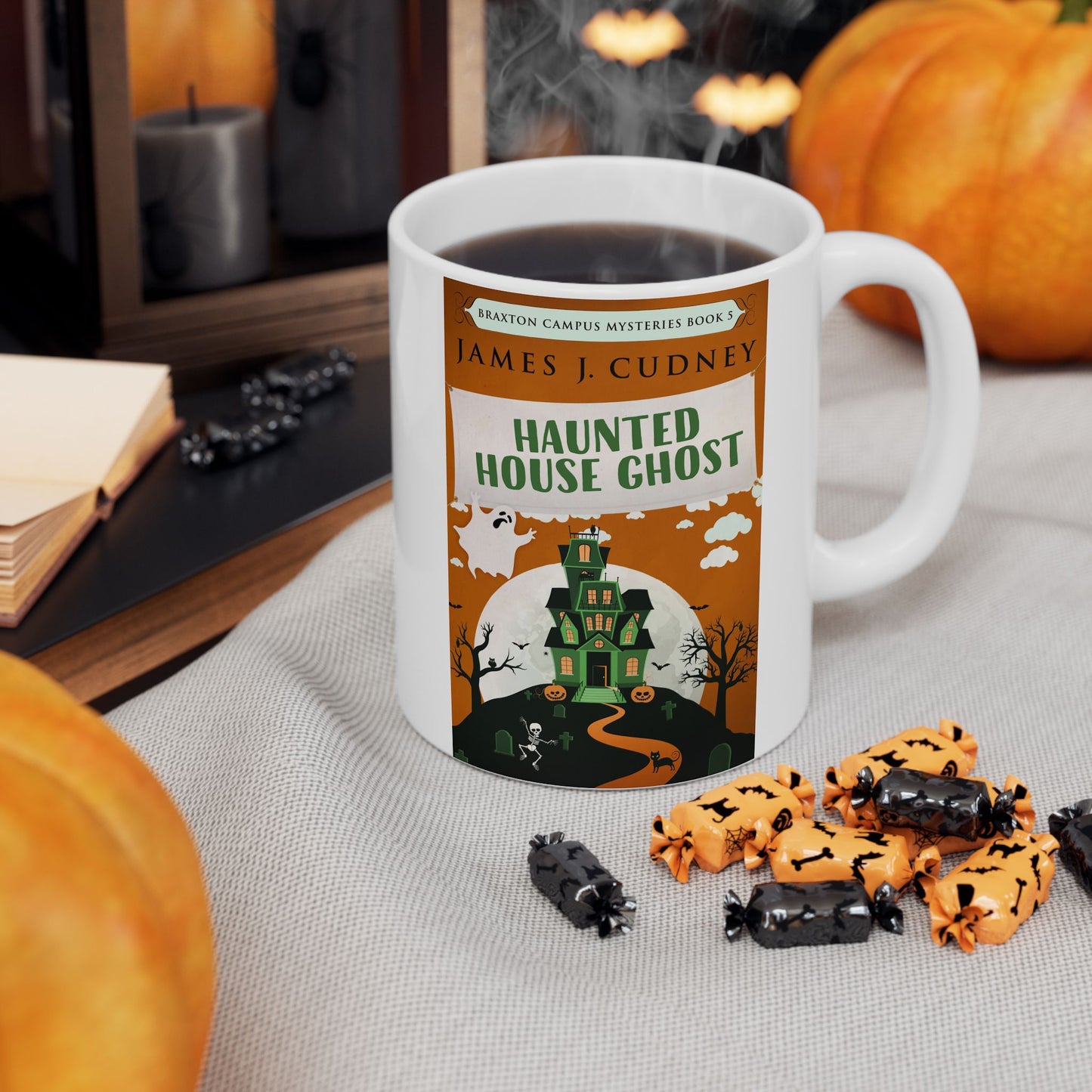 Haunted House Ghost - White Coffee Mug