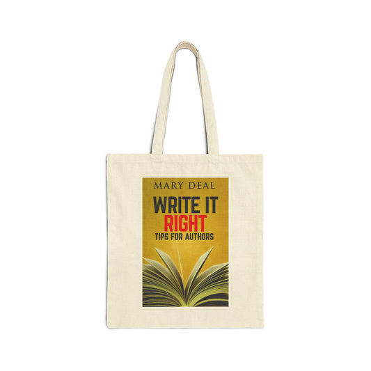 Write It Right - Cotton Canvas Tote Bag