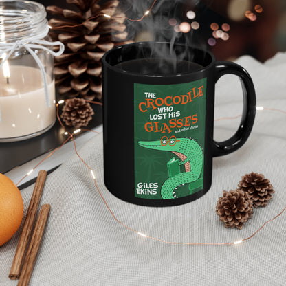 The Crocodile Who Lost His Glasses - Black Coffee Mug