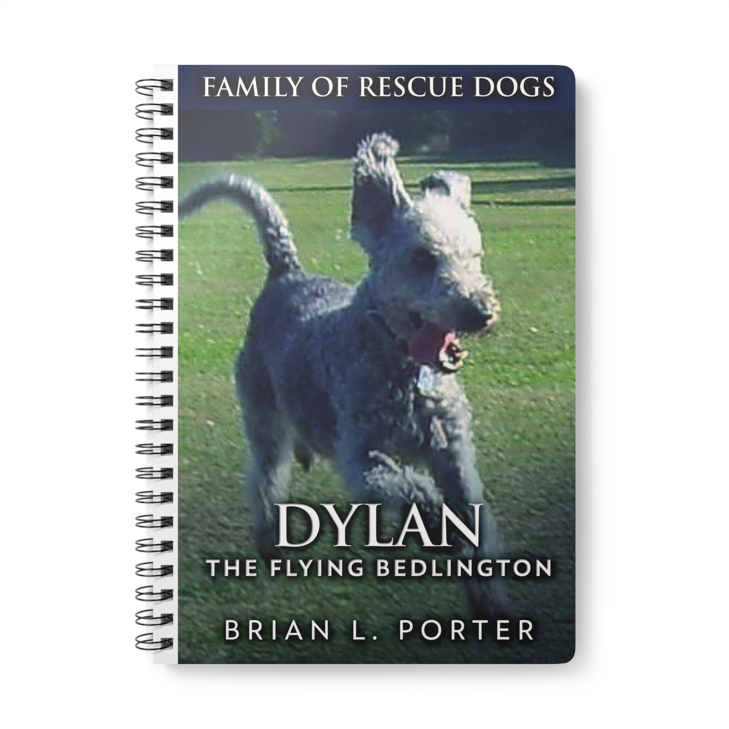 Dylan - The Flying Bedlington - A5 Wirebound Notebook