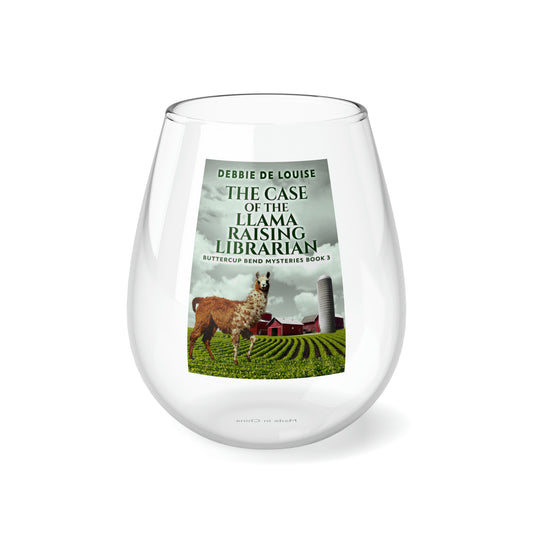 The Case of the Llama Raising Librarian - Stemless Wine Glass, 11.75oz