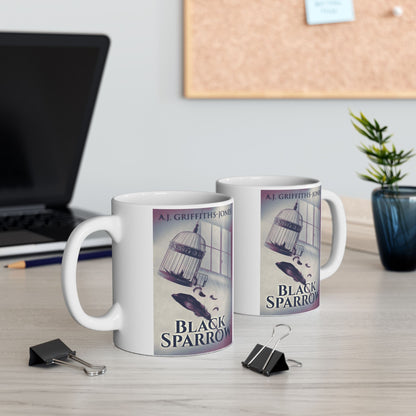 Black Sparrow - White Coffee Mug