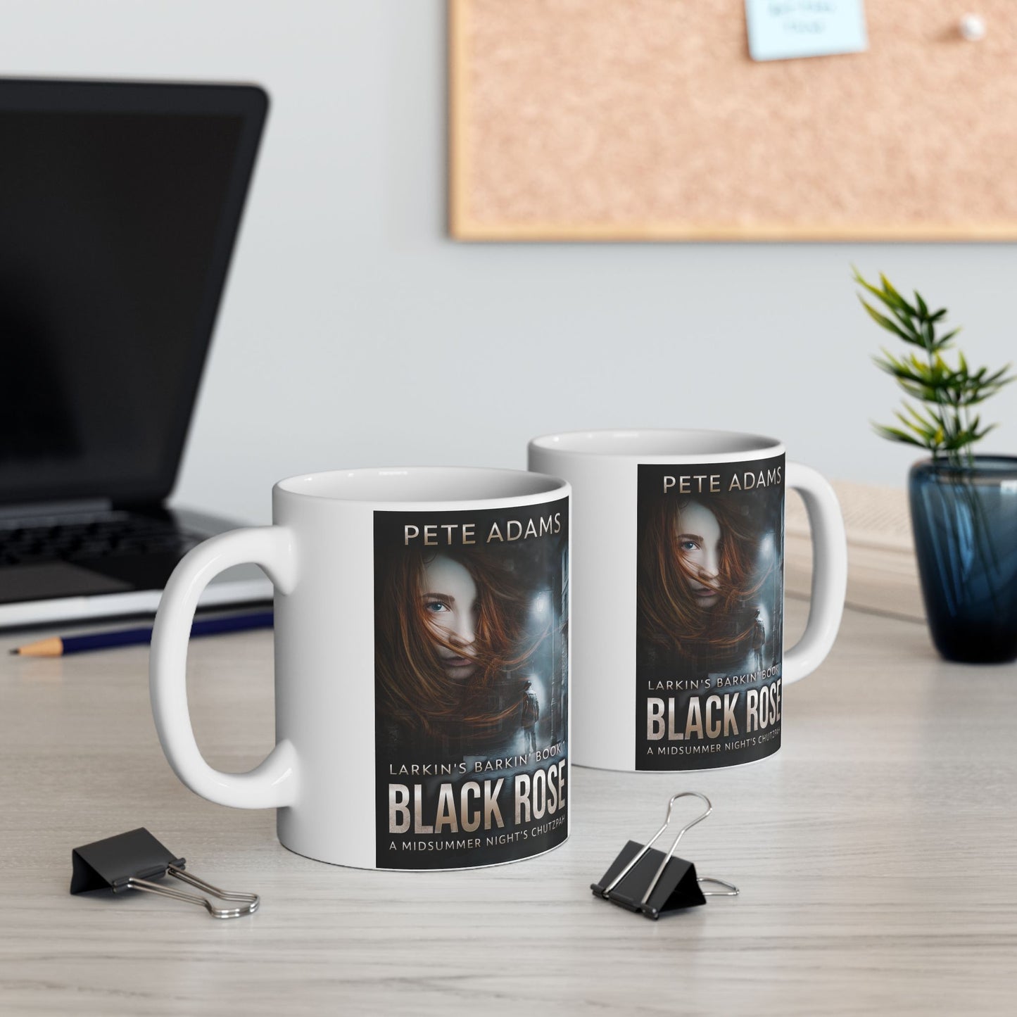 Black Rose - White Coffee Mug