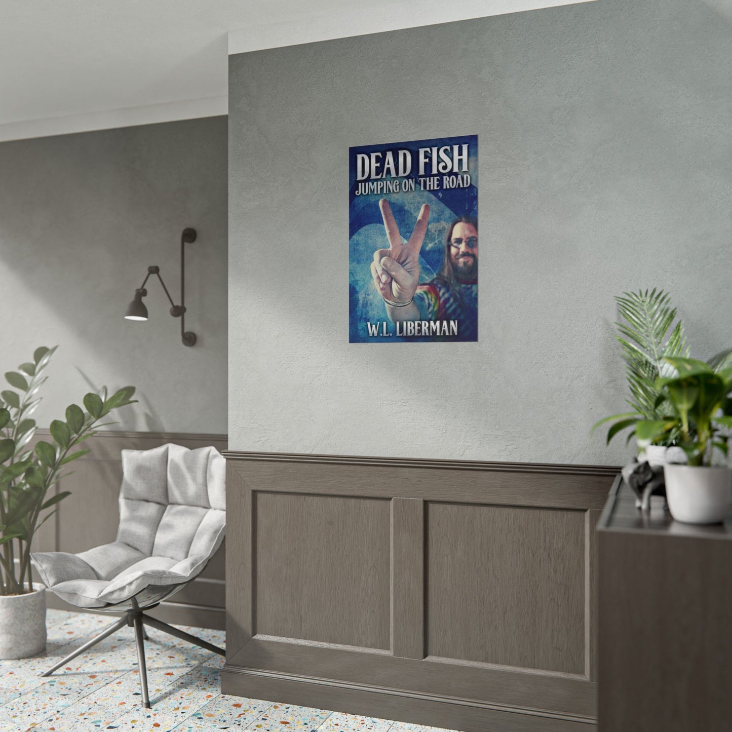 Dead Fish Jumping On The Road - Poster