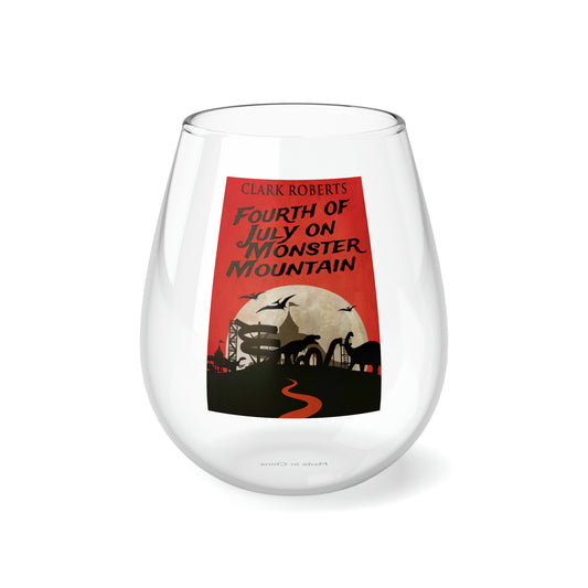 Fourth of July on Monster Mountain - Stemless Wine Glass, 11.75oz