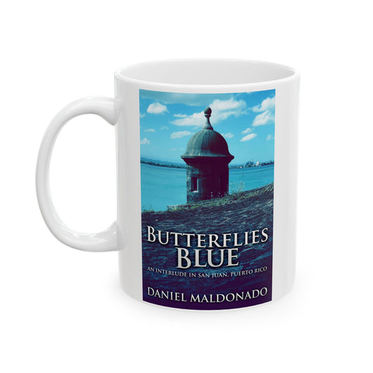 Butterflies Blue - White Coffee Mug