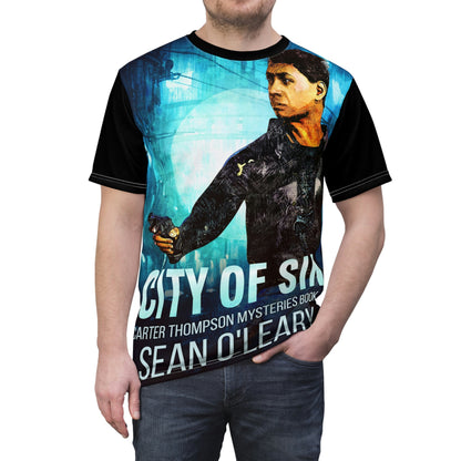 City Of Sin - Unisex All-Over Print Cut & Sew T-Shirt