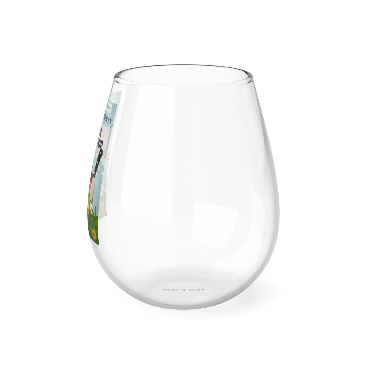 Flower Power Trip - Stemless Wine Glass, 11.75oz