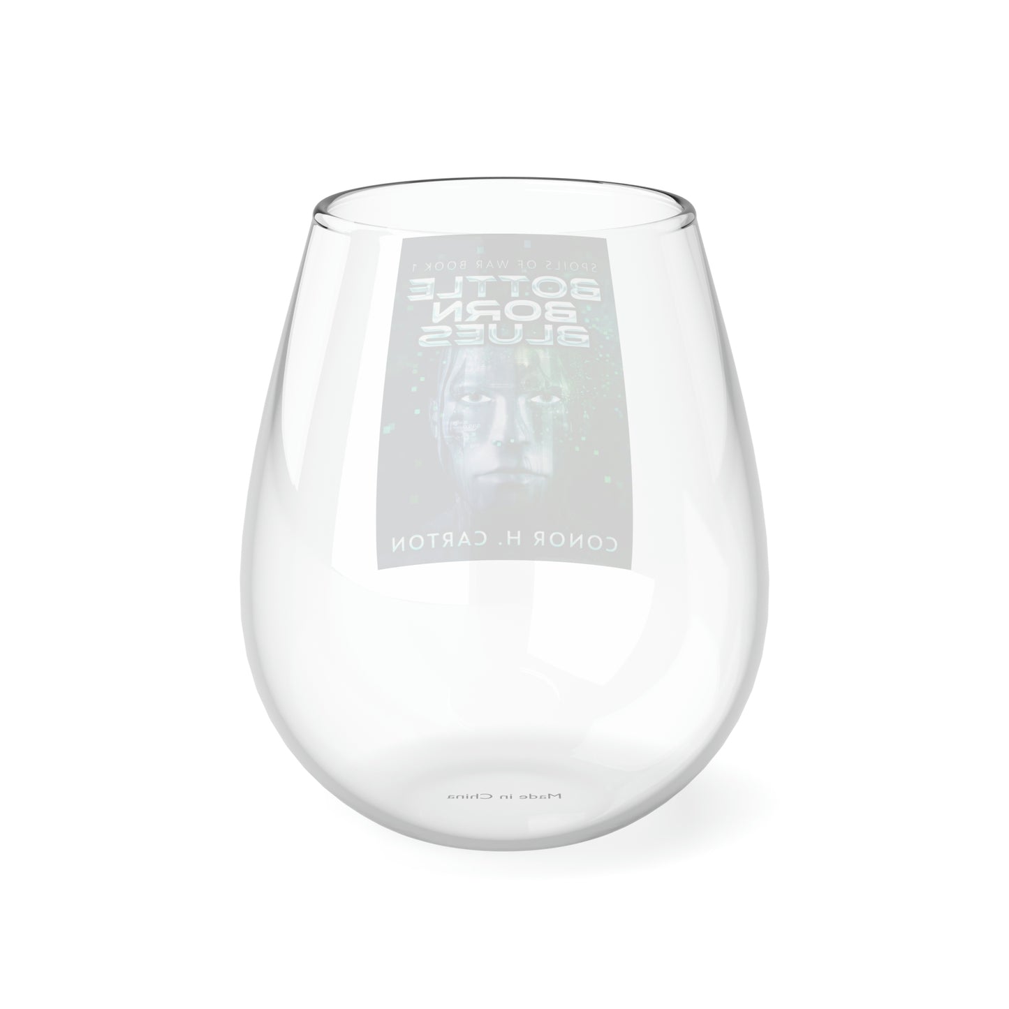 Bottle Born Blues - Stemless Wine Glass, 11.75oz
