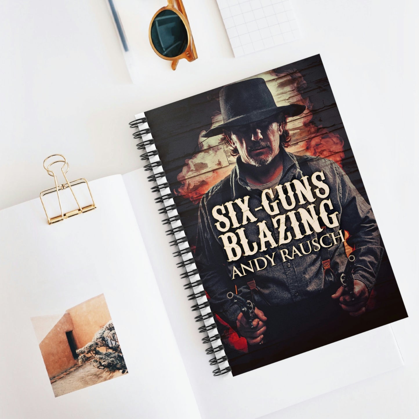 Six-Guns Blazing - Spiral Notebook