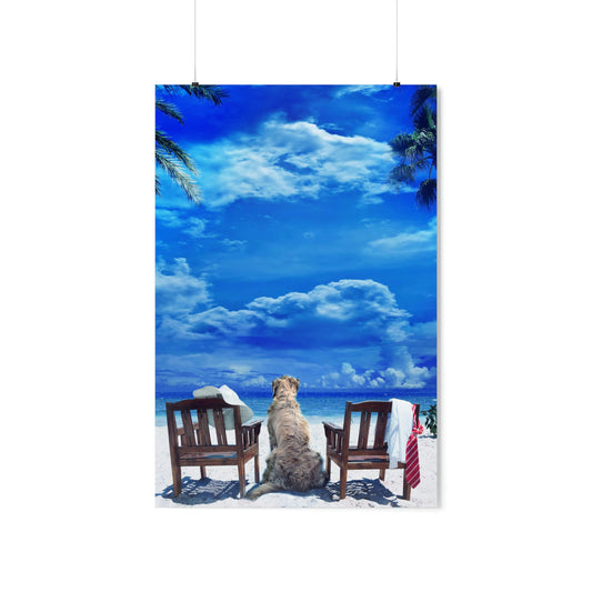 Doggy At The Beach - Matte Poster