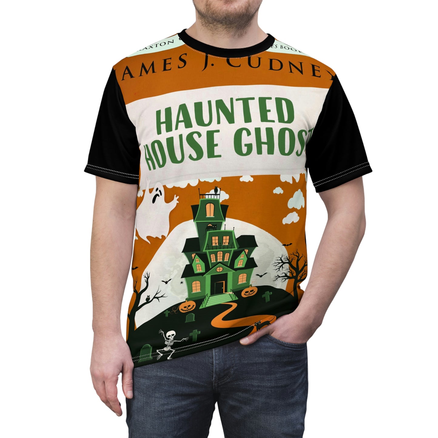 Haunted House Ghost - Unisex All-Over Print Cut & Sew T-Shirt