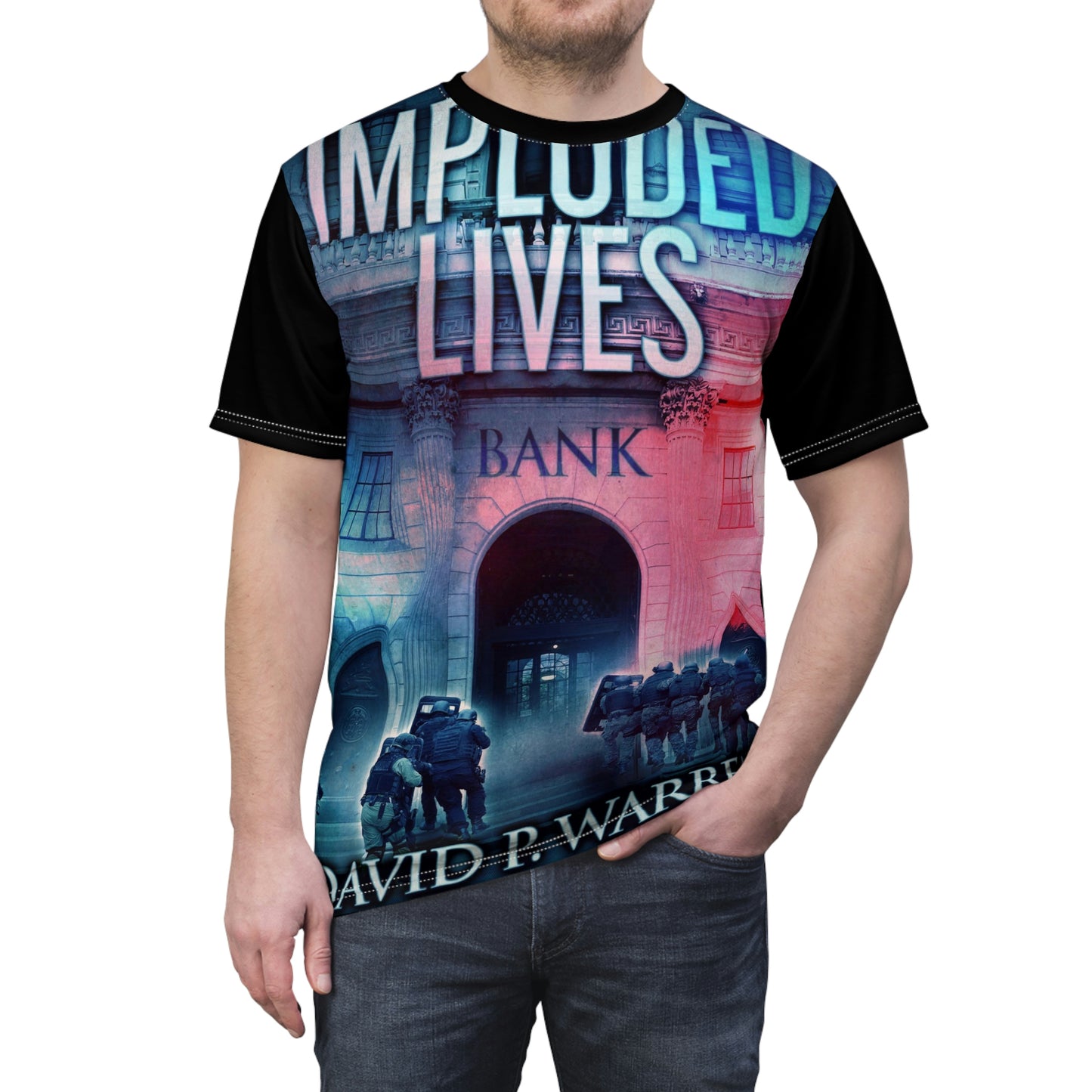 Imploded Lives - Unisex All-Over Print Cut & Sew T-Shirt