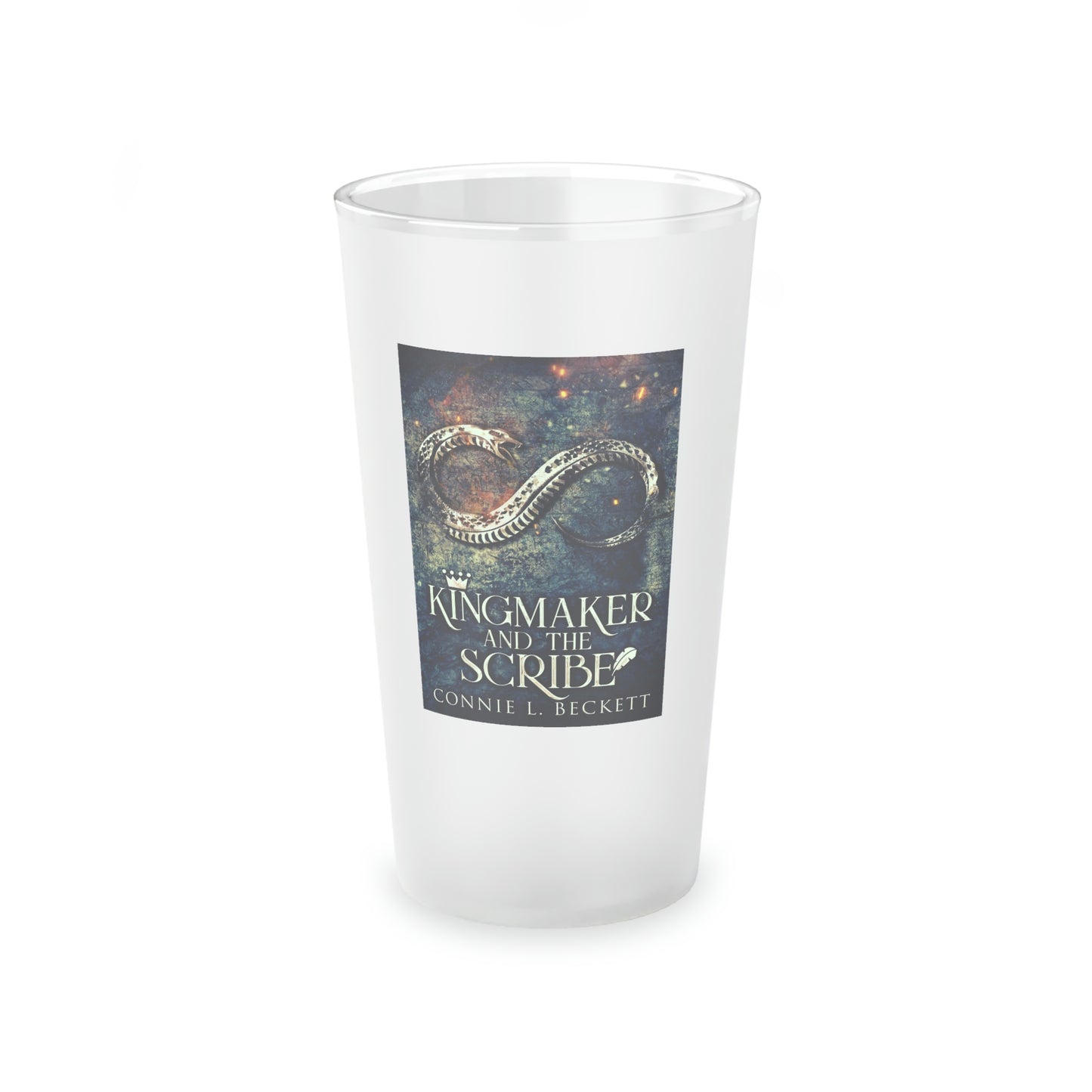 Kingmaker And The Scribe - Frosted Pint Glass