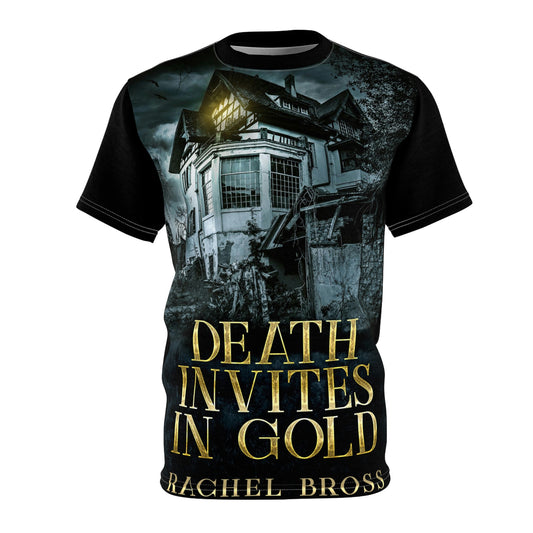 Death Invites In Gold - Unisex All-Over Print Cut & Sew T-Shirt