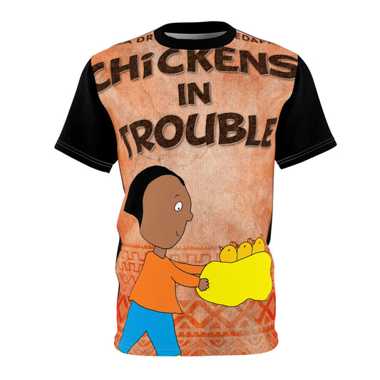 Chickens In Trouble - Unisex All-Over Print Cut & Sew T-Shirt