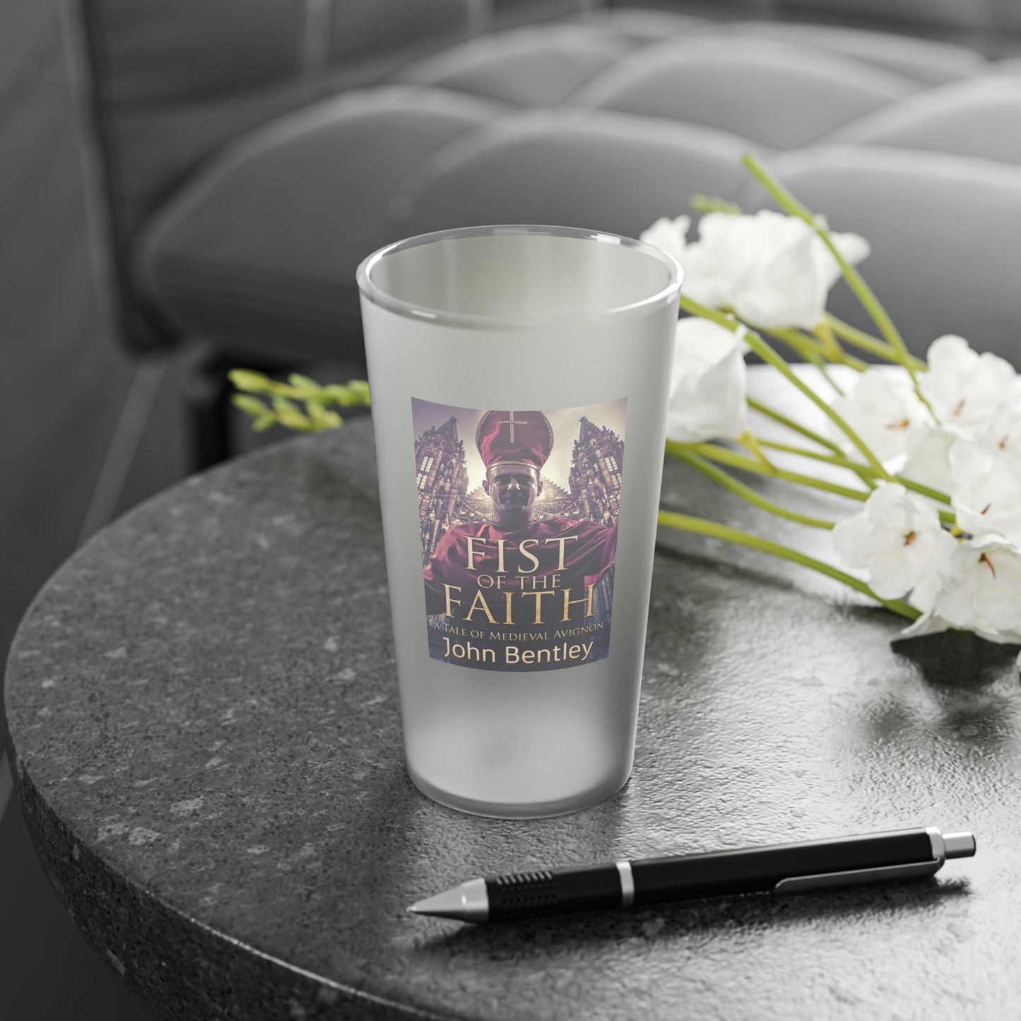 Fist Of The Faith - Frosted Pint Glass
