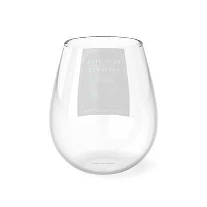 Beautiful & Battered - Stemless Wine Glass, 11.75oz