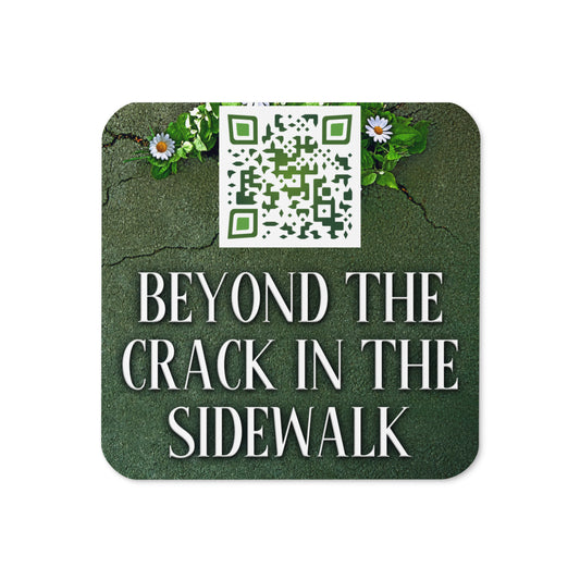coaster with cover art from Maryann Miller's book Beyond The Crack In The Sidewalk