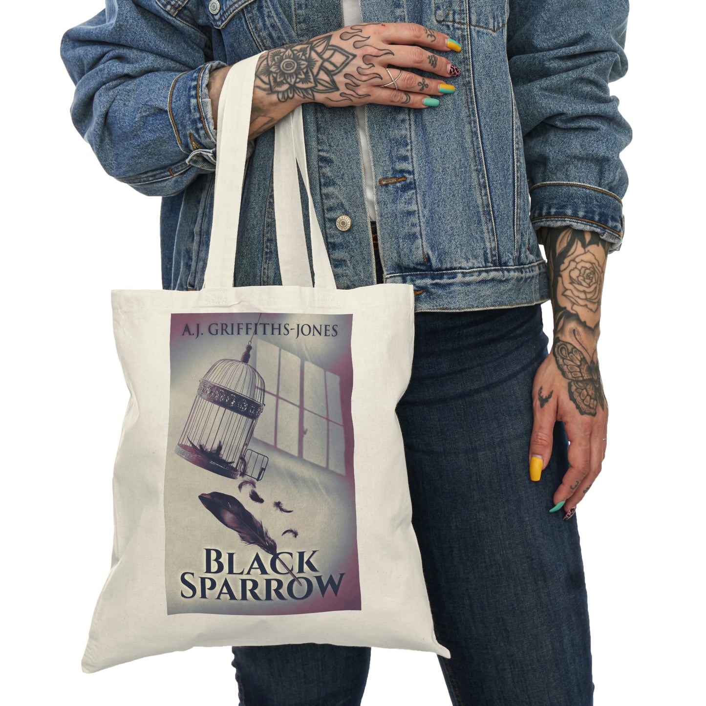 Black Sparrow - Natural Tote Bag