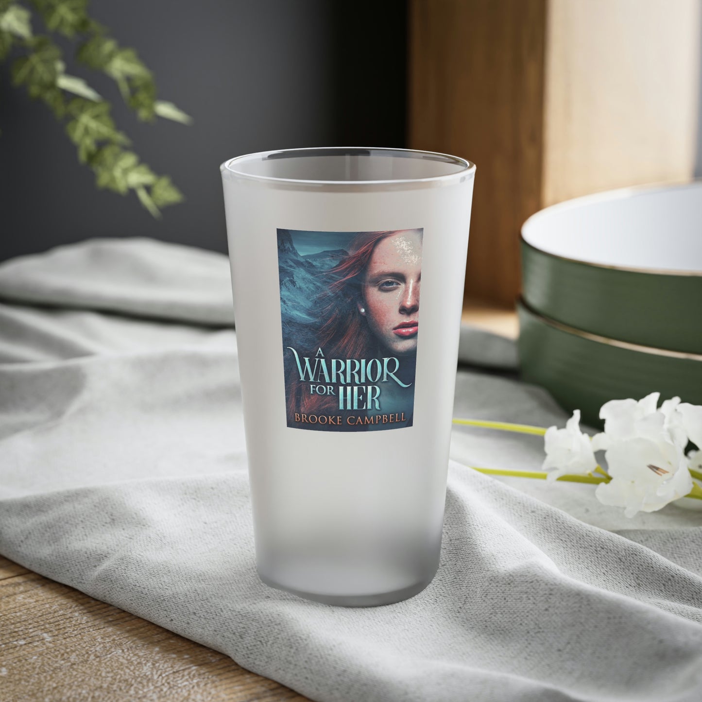 A Warrior For Her - Frosted Pint Glass