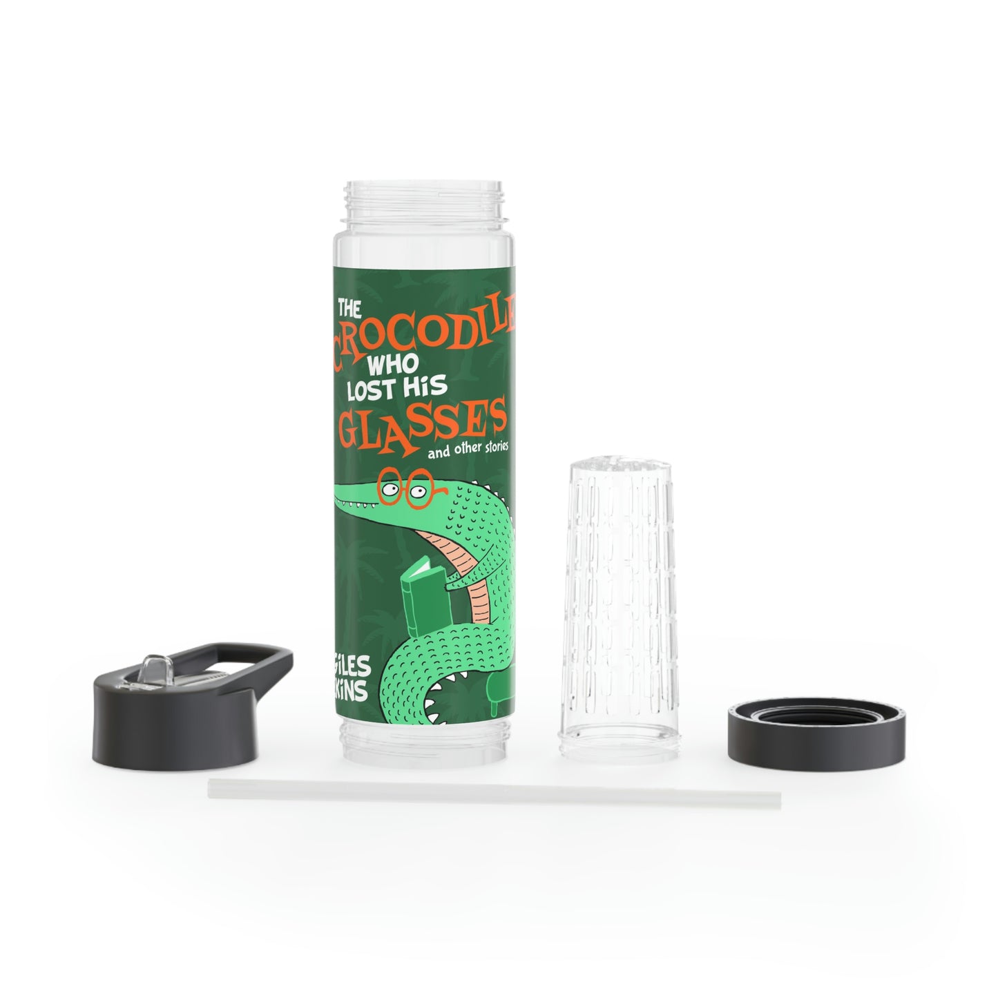 The Crocodile Who Lost His Glasses - Infuser Water Bottle