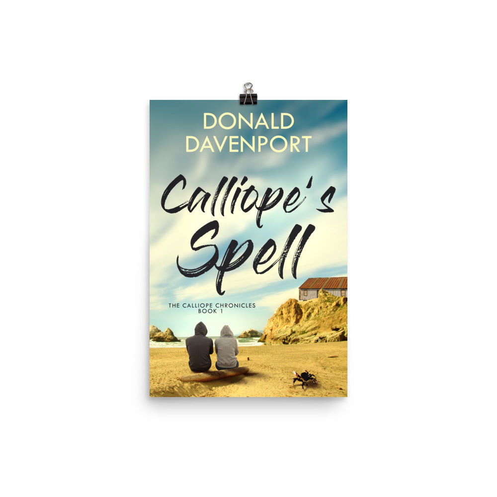 poster with cover art from Donald Davenport's book Calliope's Spell