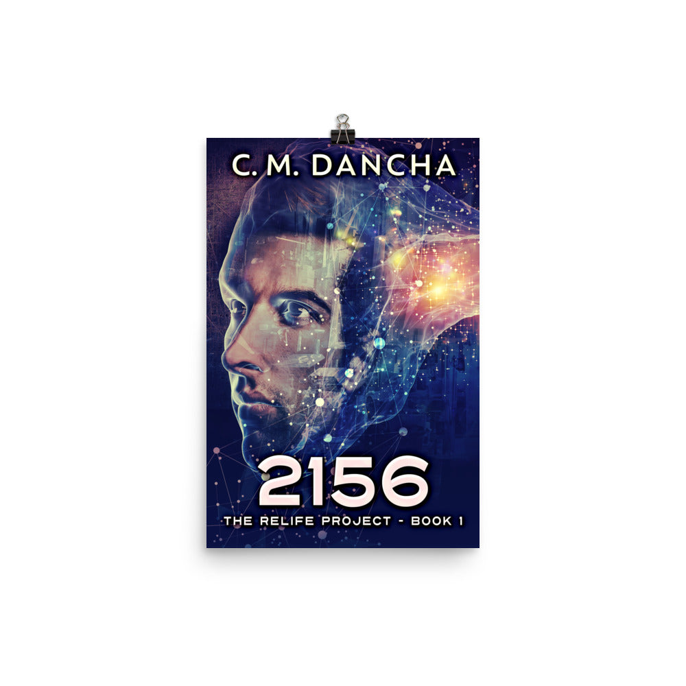 poster with cover art from C.M. Dancha's book 2156