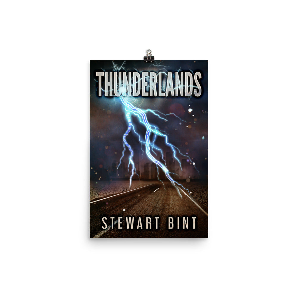 poster with cover art from Stewart Bint's book Thunderlands